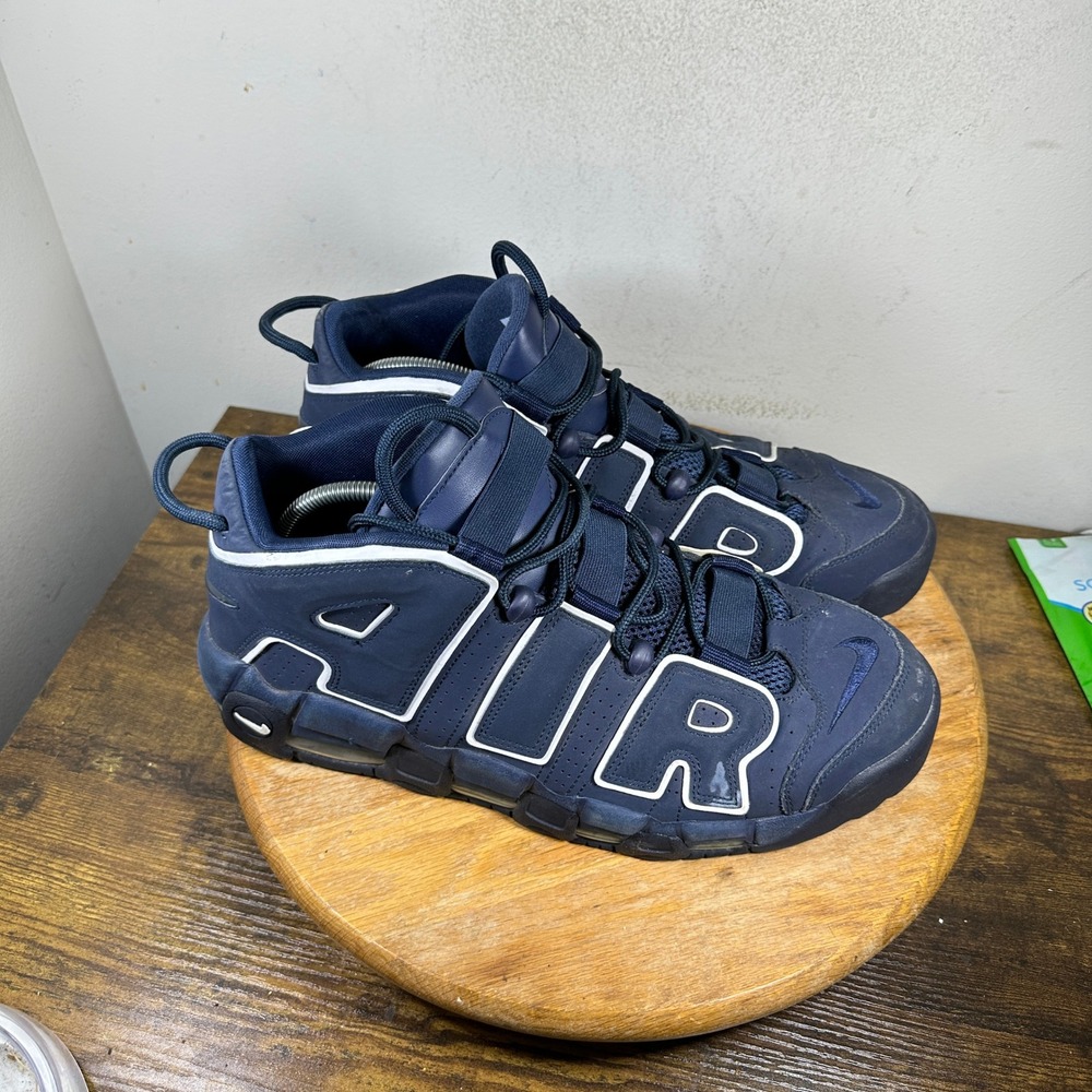 Nike Air More Uptempo Navy Blue White Men's Shoes Size 13 921948-400